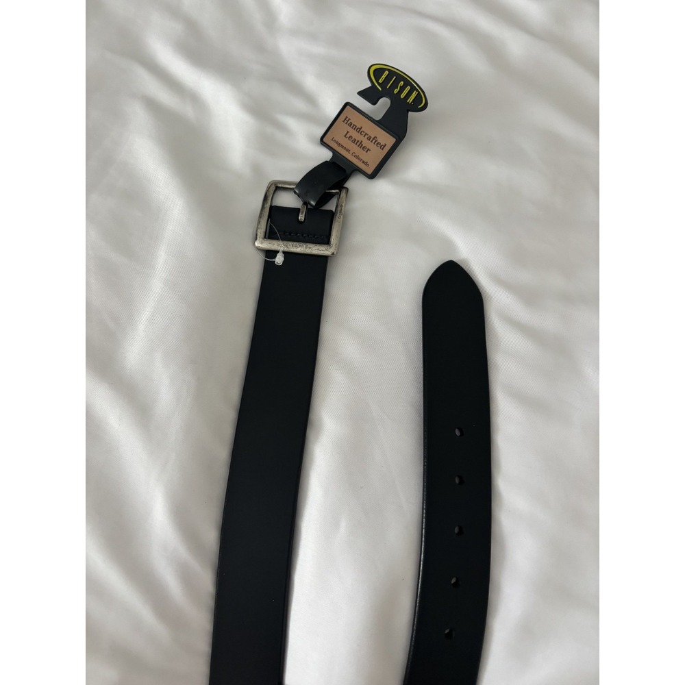 New Bison Design Leather Belt 30 Black 38mm Standard Heritage Americana Workwear - Picture 9 of 16